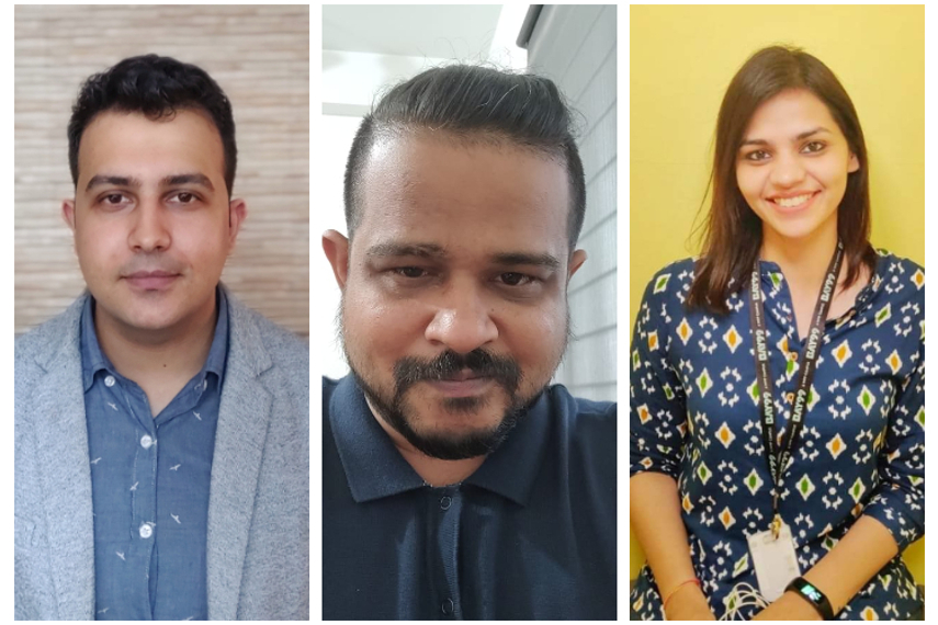 From left: Parijaat Sehgal, Pratik Adhikari and Swati Agnihotri