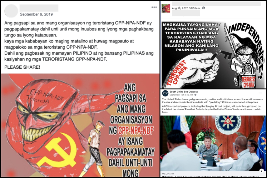 Examples of content taken down by Facebook.