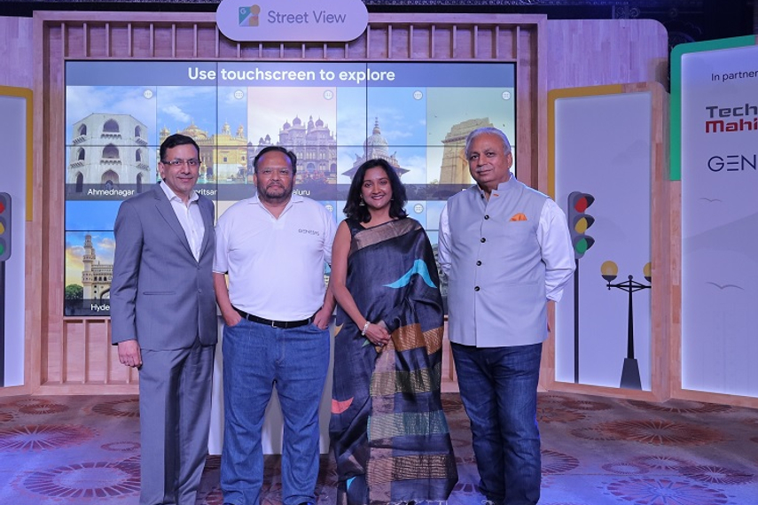 From left: Sanjay Gupta (Google India) Sajid Malik (Genesys International Corporation), Miriam Karthika Daniel (Google Maps Experiences) and CP Gurnani (Tech Mahindra)

