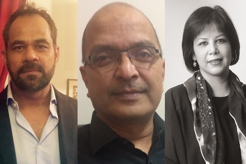 From left - Chauhan, Tadepalli and Baruah