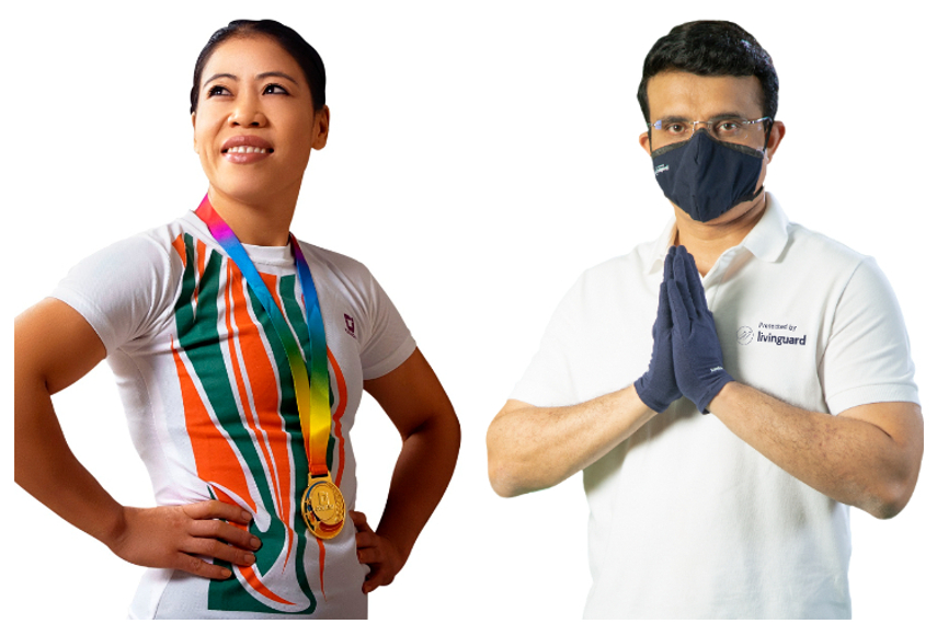 Kom (left) and Ganguly have been appointed as brand ambassadors for Gourav and Livinguard respectively