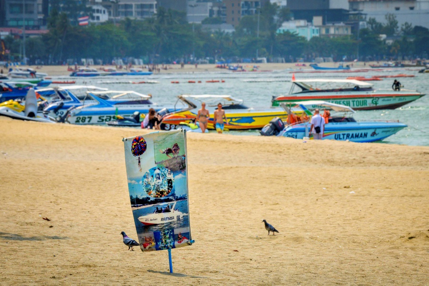 Pattaya is a popular destination among Chinese tourists but the spread of the virus has left beaches deserted.