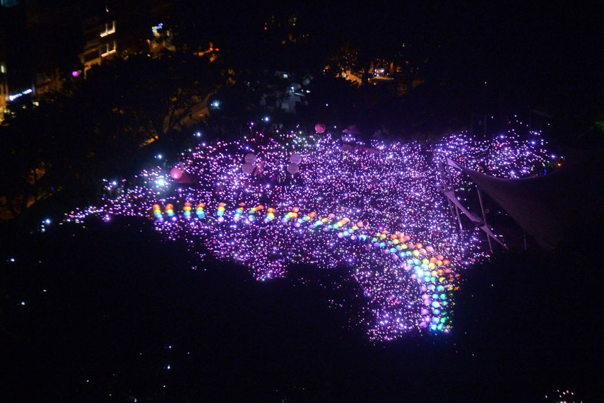 The organisers of Pink Dot, an annual event for the LGBT community in Singapore (pictured here in 2017), questioned Samsung's decision to pull the ad