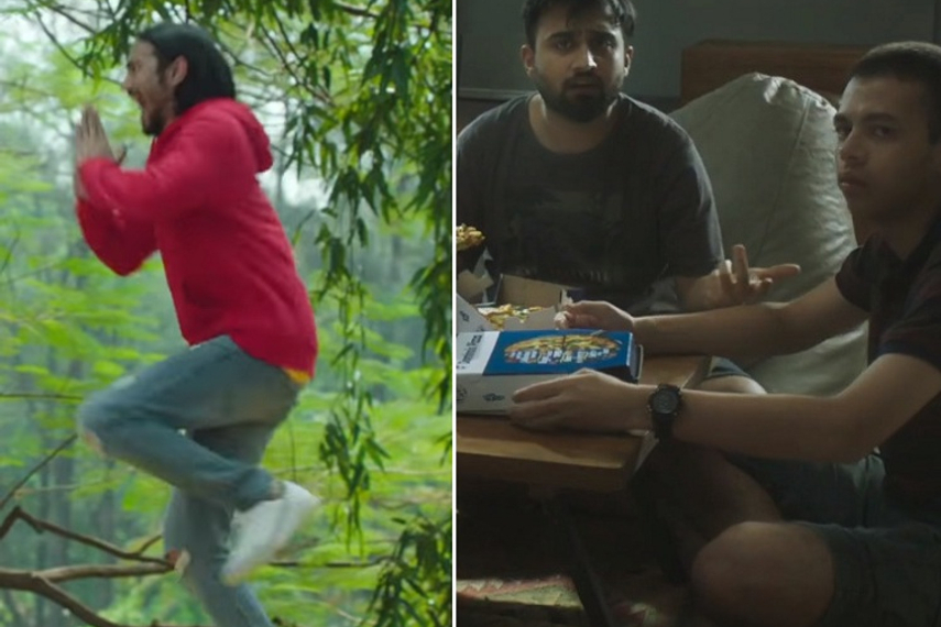 Screenshots from recent Pizza Hut (left) and Domino's campaigns