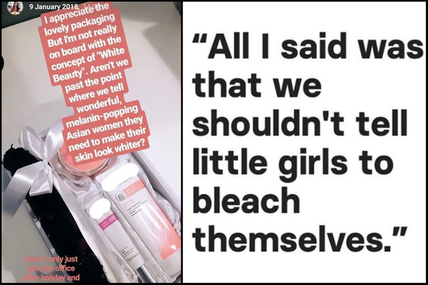 Shenoy said that she received a ‘freebie’ in the form of a whitening product from Pond’s. Staff who sent the product pressured her to promote the product on Cosmopolitan’s social media.