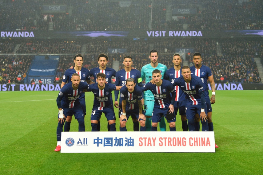 Paris-Saint Germain showcased the slogan ‘Stay Strong China’ on its first-team jerseys.