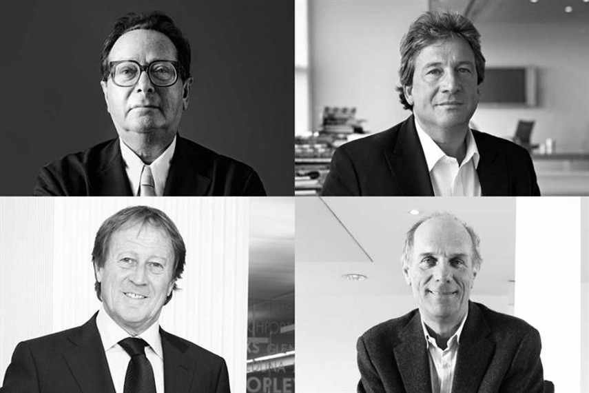 M&C Saatchi founders: (clockwise from top left) Saatchi, Kershaw, Sinclair and Muirhead