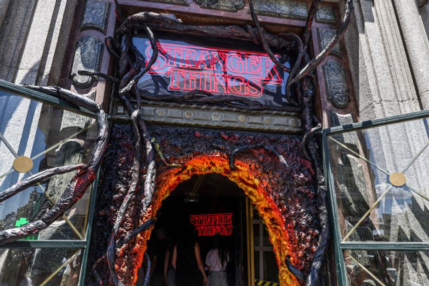 An immersive experience in Madrid promotes Netflix's most-watched English TV series, Stranger Things 4 (Getty)