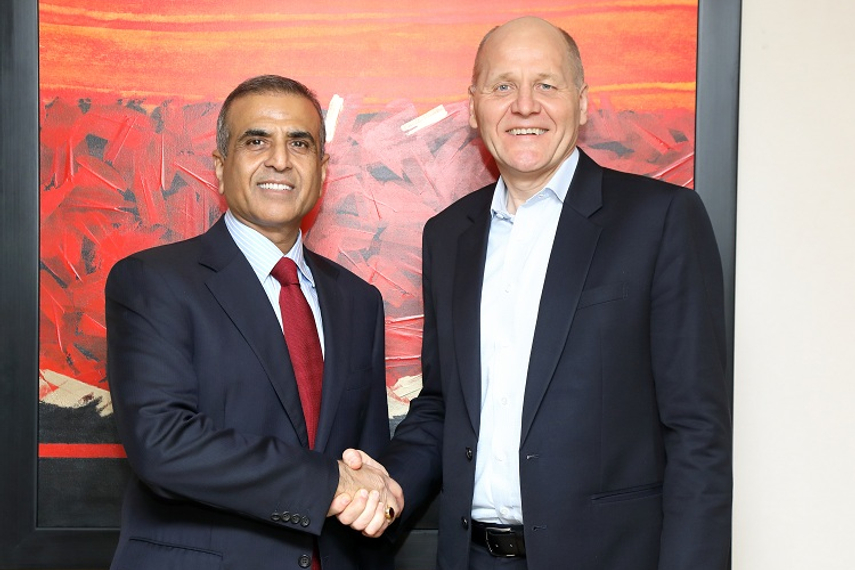 Sunil Bharti Mittal, founder and chairman, Bharti Enterprises with Sigve Brekke, CEO, Telenor Group