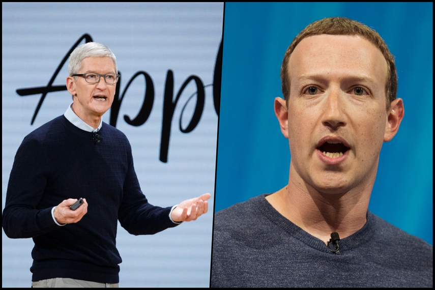 Apple's CEO Tim Cook and Facebook's CEO and co-founder Mark Zuckerberg