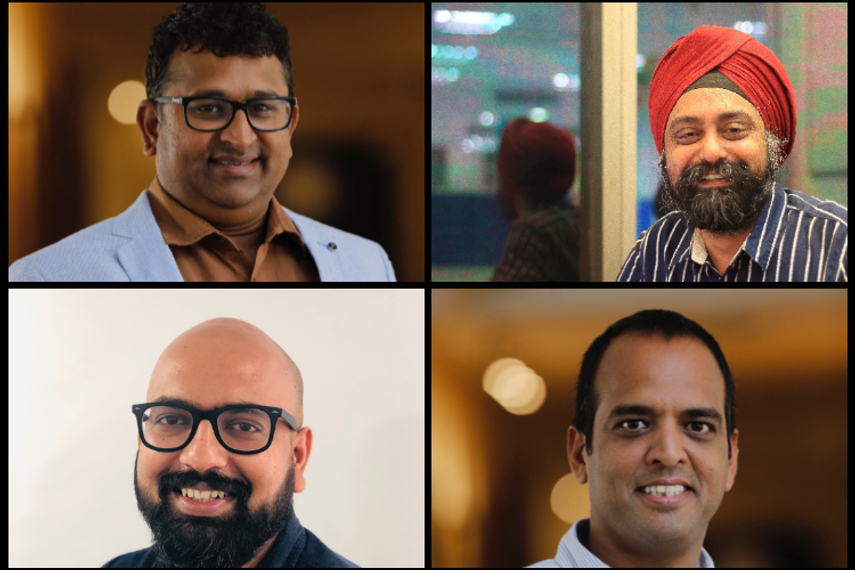 Clockwise from top left: Kumar, Sodhi, Pandey and Jacob