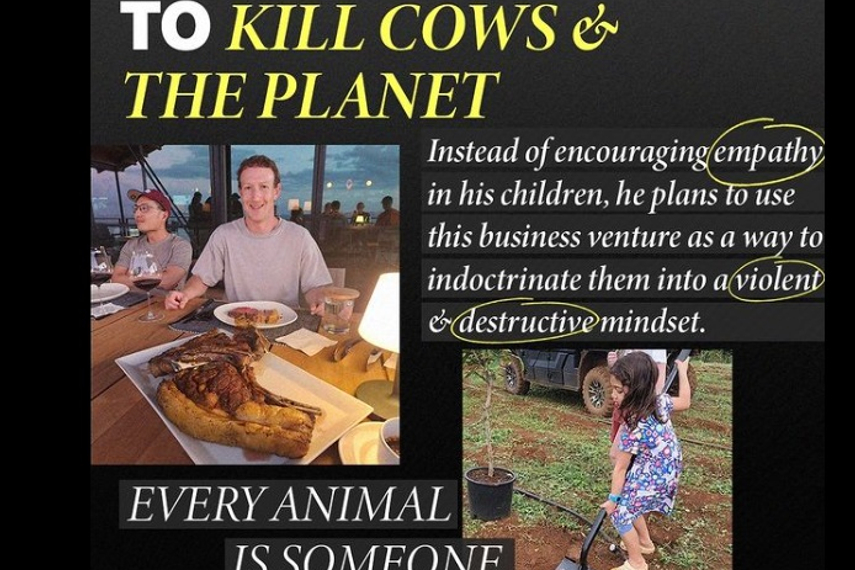 PETA urges Mark Zuckerberg to consider Hindu sentiments