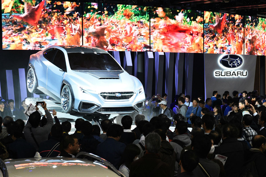 東京モーターショー2017におけるスバルのブース(写真提供:AFP)