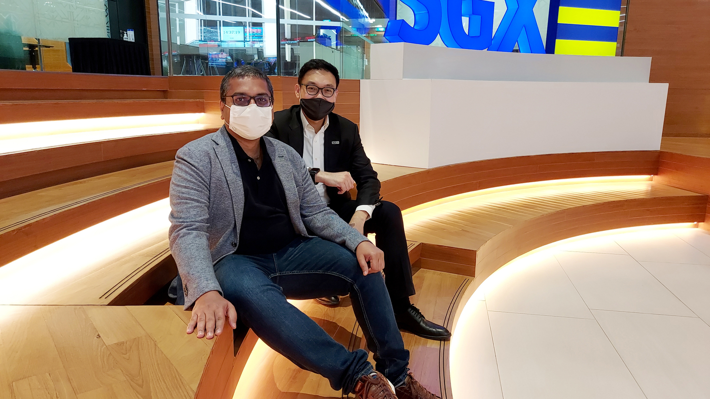 Temasek's Pradyumna Agrawal (L) with Singapore Exchange's Lee Beng Hong. Temasek's Pradyumna Agrawal (L) with Singapore Exchange's Lee Beng Hong.