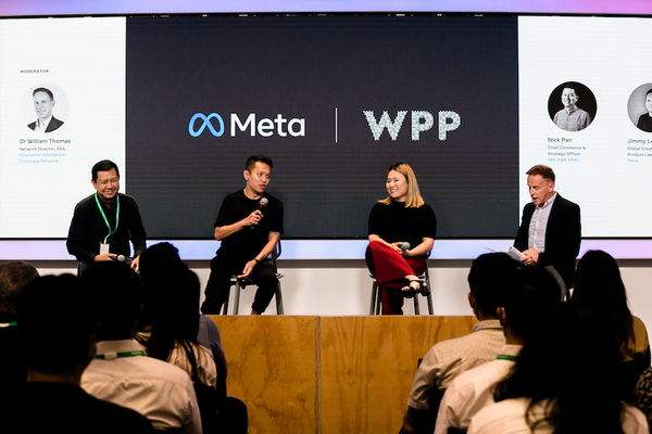 (L-R) Nick Pan (VMLY&R), Jimmy Lee (Meta), Joyce Chua (Mediacom), Dr William Thomas (Economist Intelligence Unit)